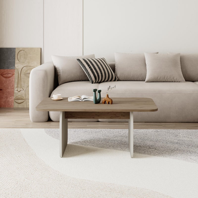 Mourah Home Pietra Coffee Table 100Cm - Sepet-Sandstone-Sandstone - Image 2